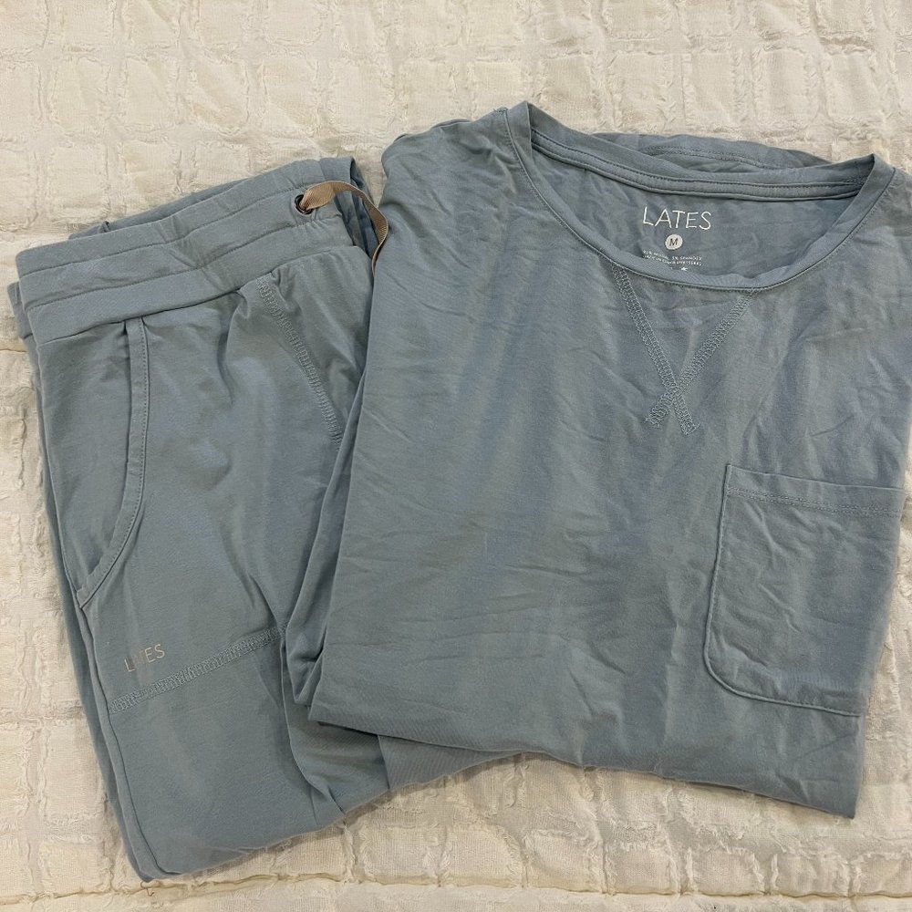 Lates By Kate Short Sleeved PJ Set in Celestial Blue Size Medium